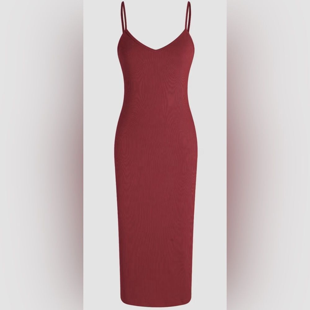 Solid V Neck Cami Midi Dress from Cider Size 0X (12/14) Worn Only Once!